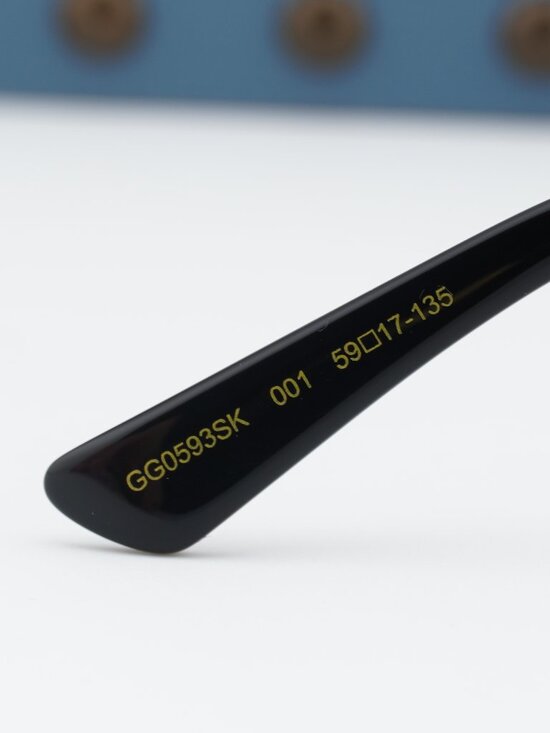 Gucci GG0593SK 001 Square Sunglasses - Black & Gold / Grey main image 4